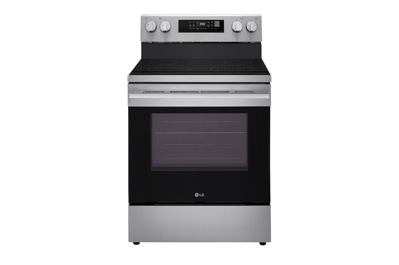 Front view of 30" Elec. 6.3 cu ft. Range | ProBake® Convection, EasyClean® & Smart, Stainless, Freestanding LREN6321VE